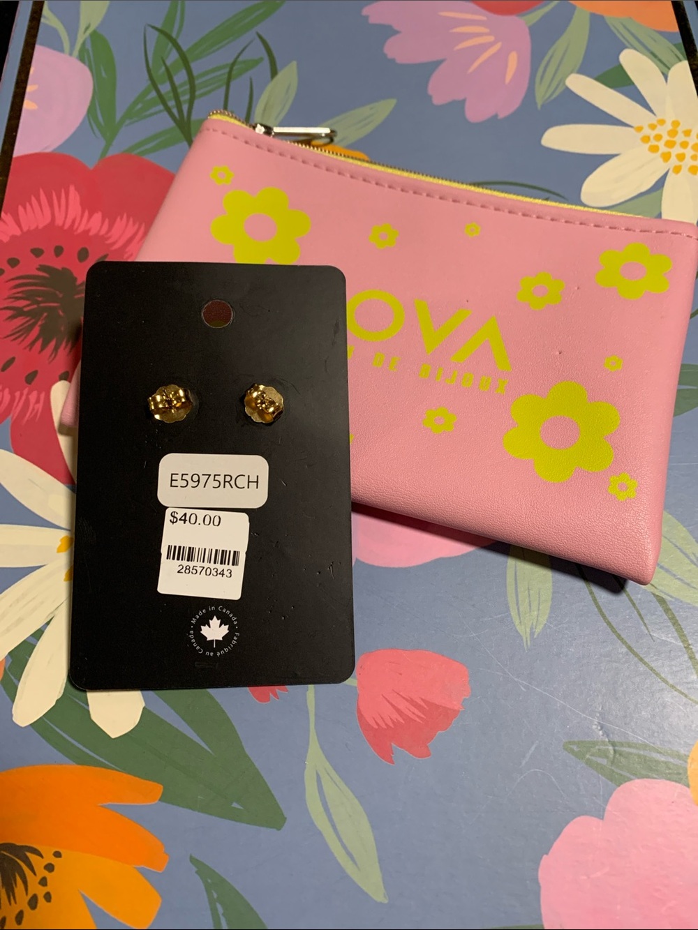 NWT TOVA CHRISLEY STUDS GOLD/ROSE CHAMPAGNE - Picture 6 of 16